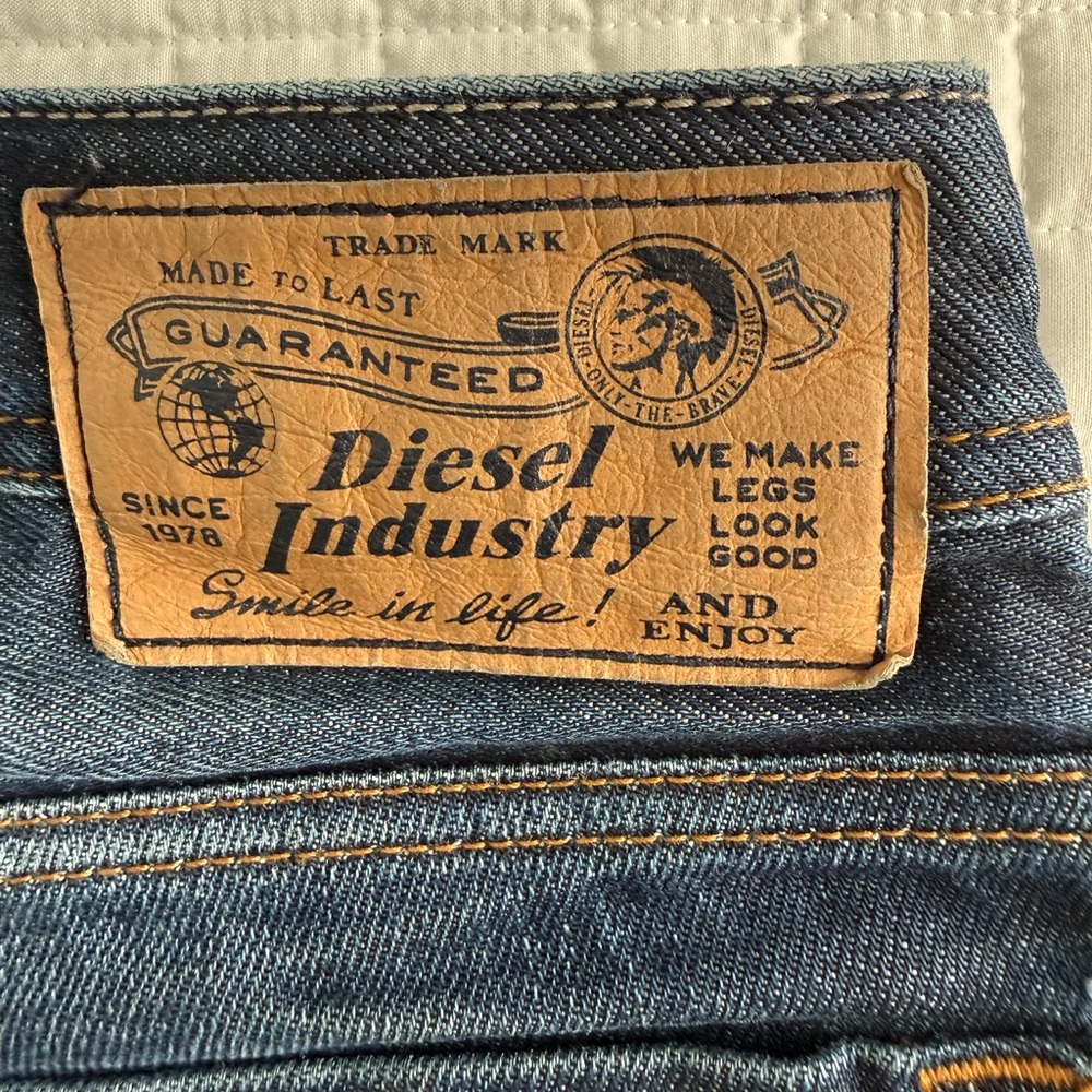 Diesel Zatiny Jeans Mens 34x35 Blue Dark Wash Bootcut Stretch Made In Italy - Picture 7 of 7